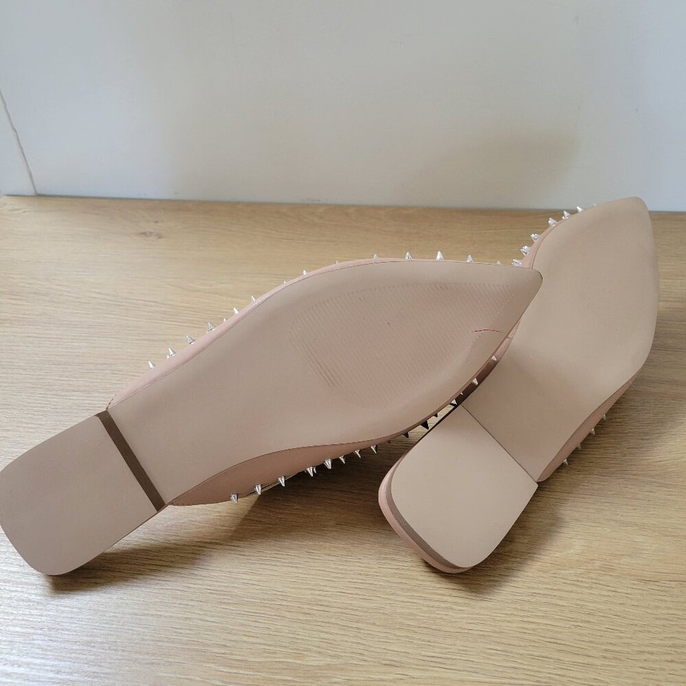 Steve Madden Studded Mule Flats – Size 10 – Blush Pink Spike Stud Slip-On Shoes - Picture 5 of 6